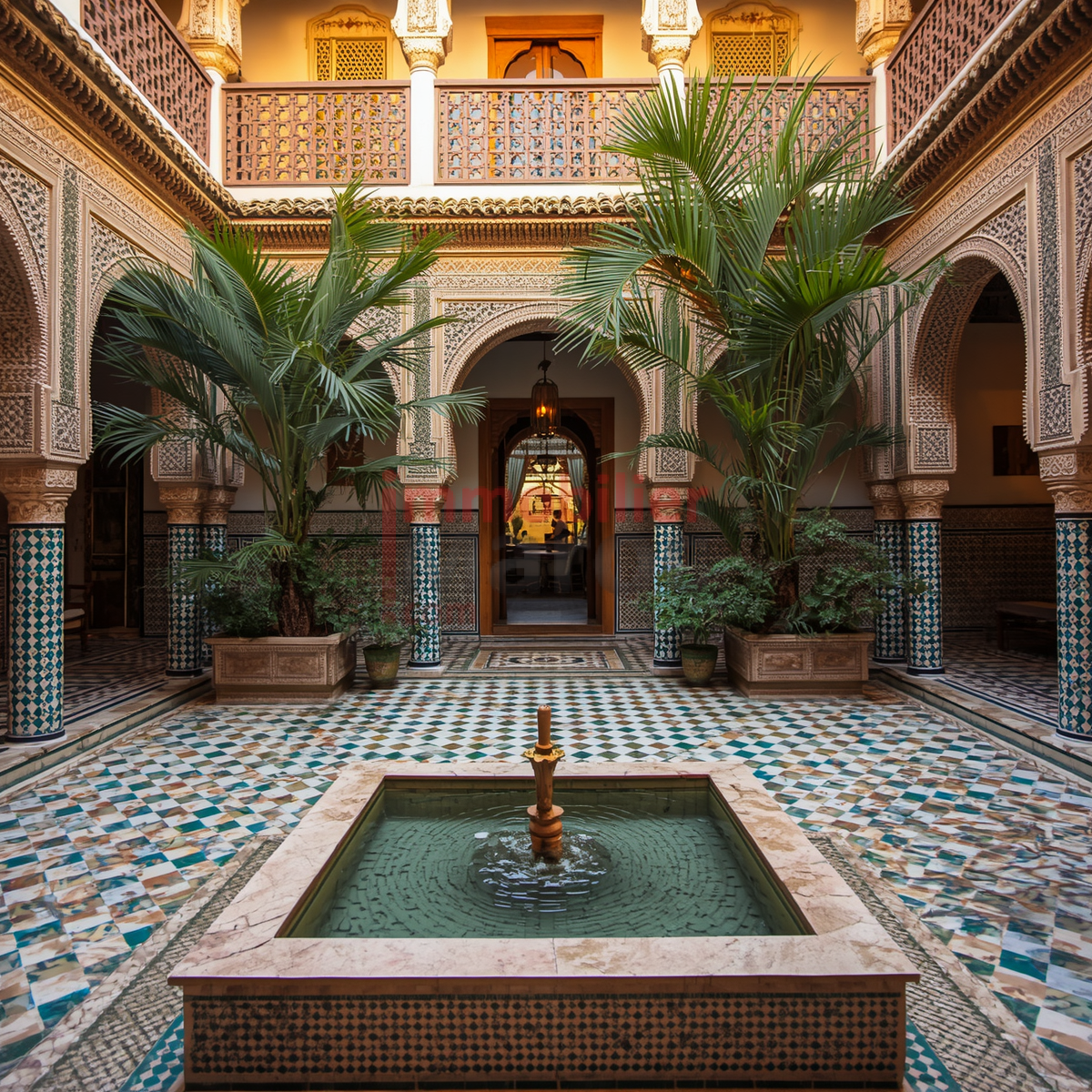 Patio d'un riad à Marrakech - investissement immobilier