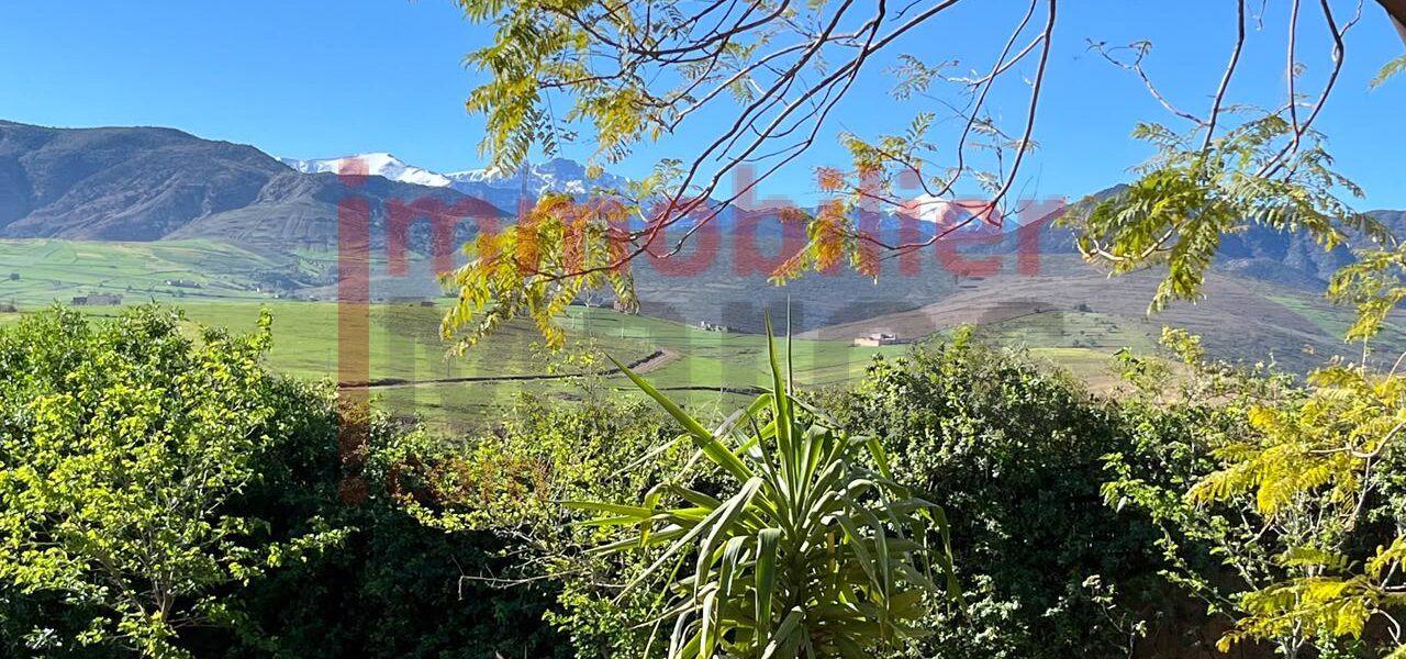 Villa d’hôtes de charme à vendre – 1 hectare entre Tahanaout et l’Ourika
