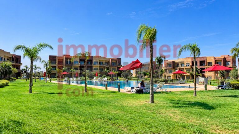 Appartement meublé avec jardin et piscine à louer – Prestigia Marrakech (RDC)