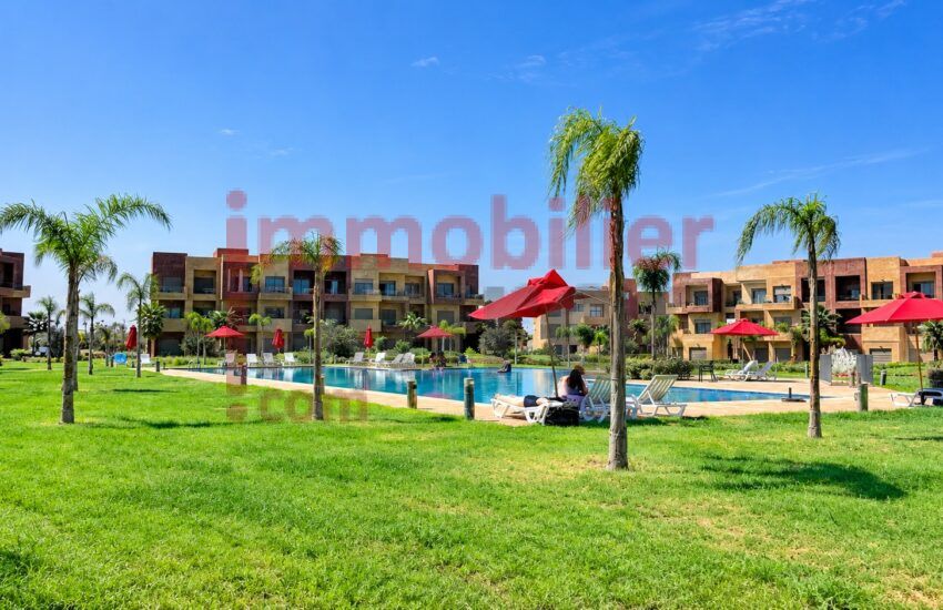 Appartement meublé avec jardin et piscine à louer – Prestigia Marrakech (RDC)