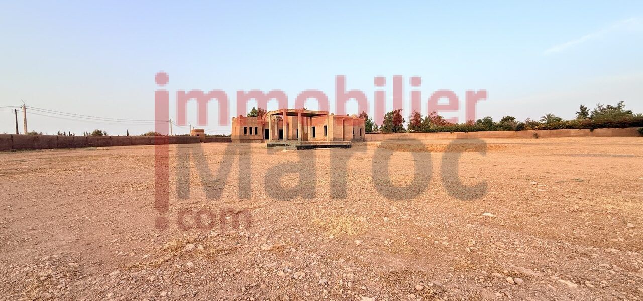 Villa semi-finie 750 m² sur 14 000 m² – Route du Barrage Marrakech – VNA définitive, vue Atlas