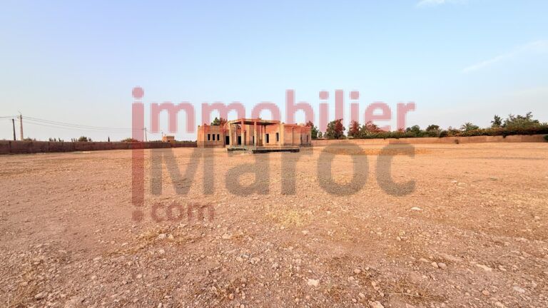 Villa semi-finie 750 m² sur 14 000 m² – Route du Barrage Marrakech – VNA définitive, vue Atlas