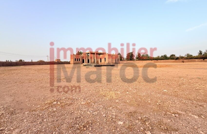 Villa semi-finie 750 m² sur 14 000 m² – Route du Barrage Marrakech – VNA définitive, vue Atlas