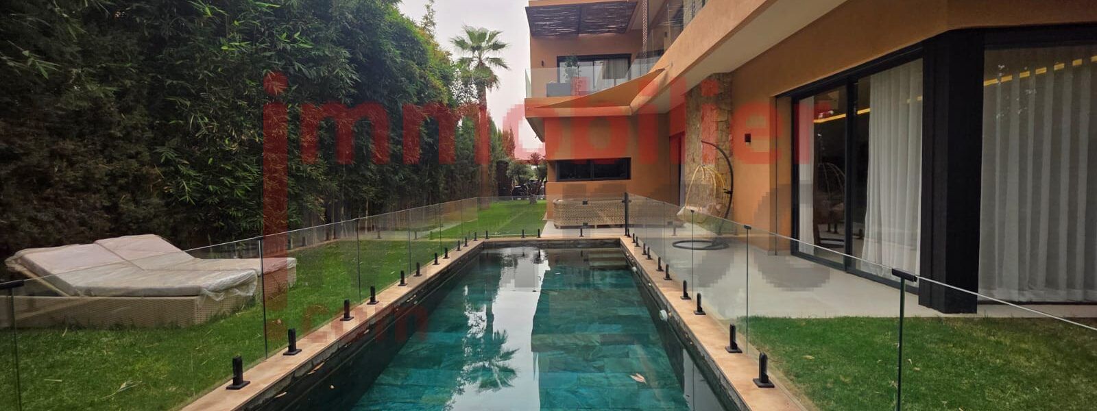 Villa à vendre au Golf d'Argan, Marrakech – 4 chambres, piscine en pierre de Bali