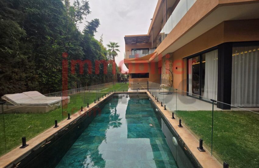 Villa à vendre au Golf d'Argan, Marrakech – 4 chambres, piscine en pierre de Bali