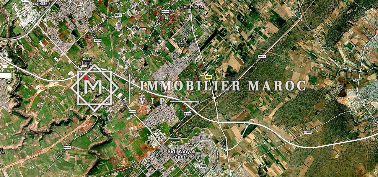Vue satellite du terrain de 80 ha à vendre sur la Route de Zaër, secteur Sidi Yahya Zaër, Rabat