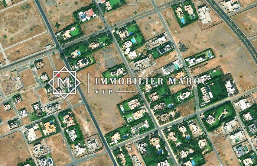 Vue satellite des deux terrains de 2 400 m² à vendre avenue Mohammed VI, Agdal, Marrakech