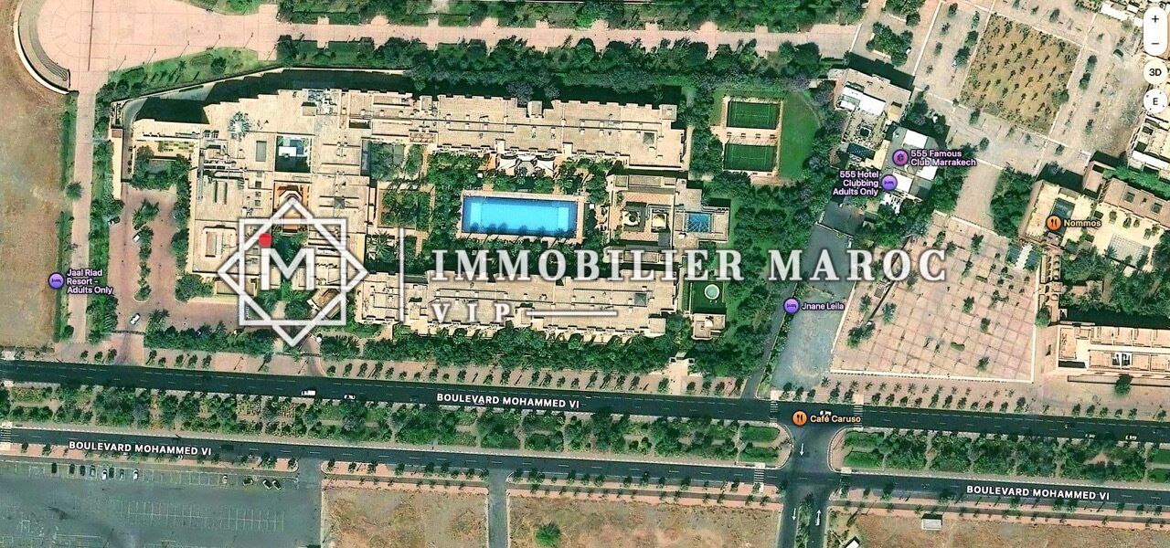 Situation des terrains à vendre sur l'avenue Mohammed VI, quartier Agdal, Marrakech (vue satellite)
