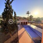 Piscine du riad 1 au coucher du soleil – maison d'hôtes à vendre à la Palmeraie de Marrakech