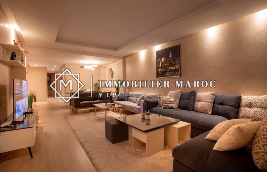 Salon de l'appartement meublé à louer à Prestigia, avenue Mohammed VI, Marrakech