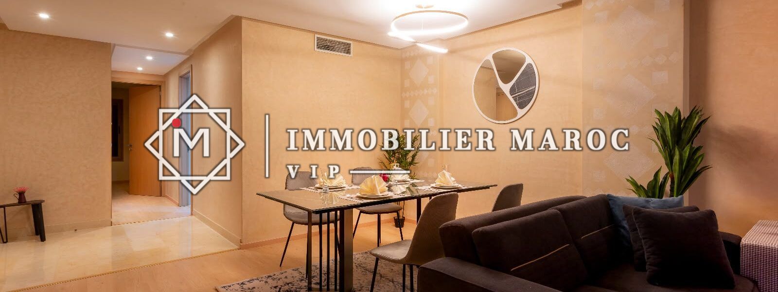 Coin repas du séjour, appartement meublé à louer à Prestigia, Marrakech