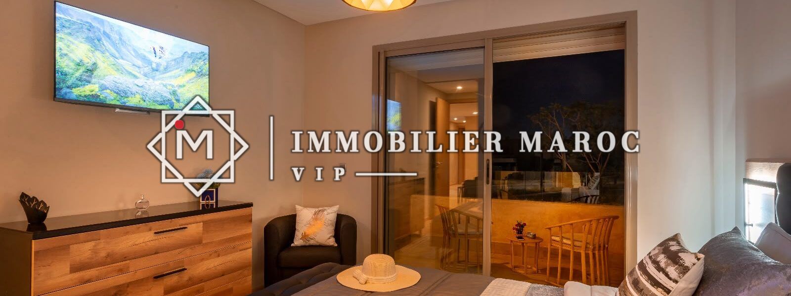 Chambre avec accès à la terrasse, appartement à louer à Prestigia, Marrakech