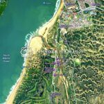 Vue satellite du littoral atlantique au sud d'Essaouira, région du terrain de 200 ha en front de mer à vendre