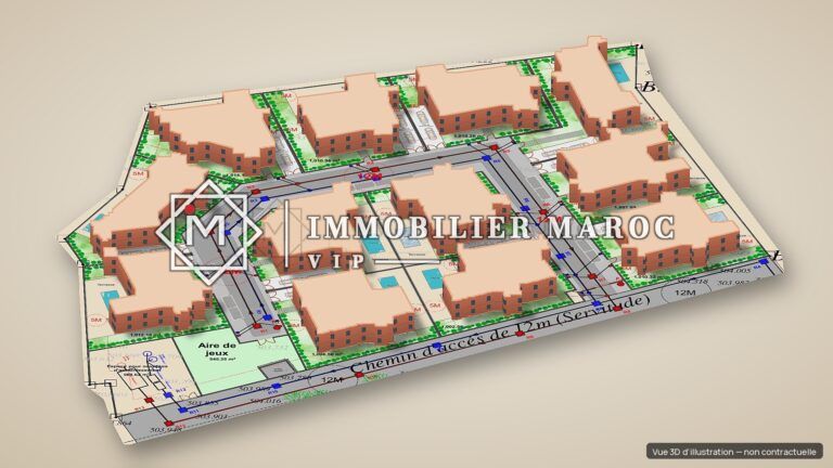 Terrain à vendre Marrakech 14 541 m² – Lotissement autorisé 12 villas – Secteur Argan Golf